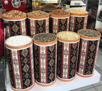 Kilim Desen Ahşap Kova