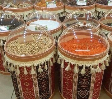 Kilim Desen Ahşap Kova
