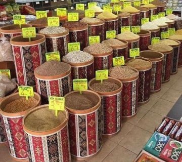 Kilim Desen Ahşap Kova