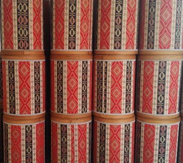 Kilim Desen Ahşap Kova