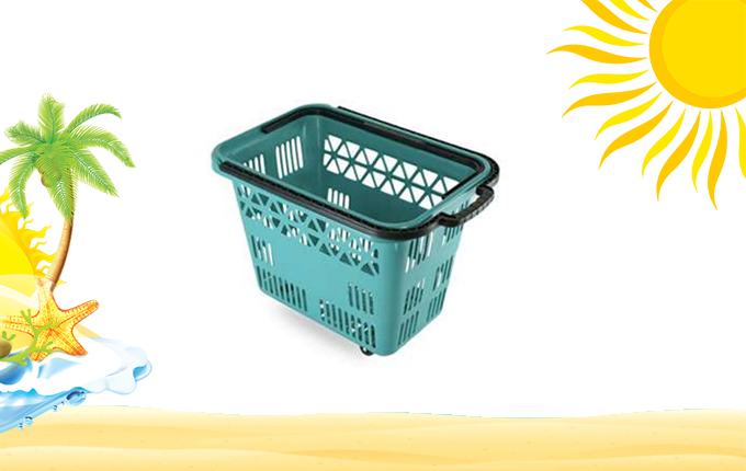 Plastik Tekerlekli Alışveriş Sepeti