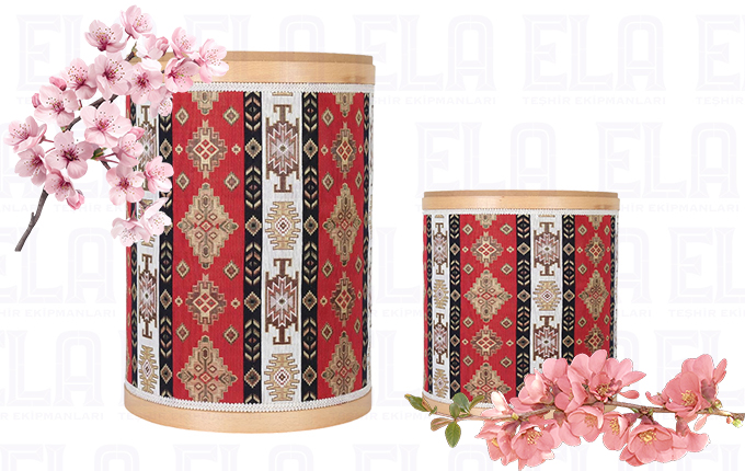 Kilim Desen Ahşap Kova