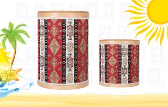 Kilim Desen Ahşap Kova