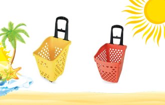 48 lt Plastik Tekerlekli Alışveriş Sepeti