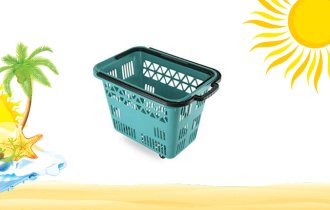 Plastik Tekerlekli Alışveriş Sepeti