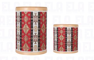 Kilim Desen Ahşap Kova